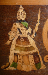 Intarsienschnitzerei, Truhe 1785